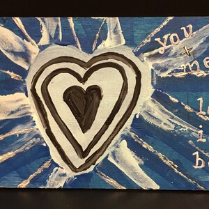You + Me Let It Be Cartolina in legno di San Valentino / Regalo astratto di amore e musica