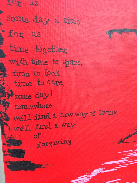 West Side Story Broadway Art Gift Somewhere And Tonight Song Etsy