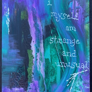 Lydia Deetz Quote Art I Myself Am Strange And Unusual  | Beetlejuice The Musical Abstract Art | Broadway Fan Painting Gift