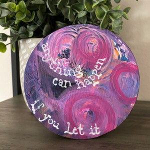 Paroles de chanson Mary Poppins - Tout peut arriver si vous le permettez | Bloc en bois massif 5x5 | Broadway Musical Theatre Peinture Abstraite Theatre Enfant