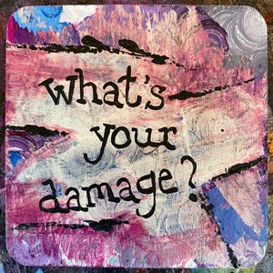 Pintura lírica musical de Heathers / ¿Cuál es tu daño? Regalo de arte abstracto del teatro musical de Broadway / Decoración de angustia adolescente / Presente de fans del teatro