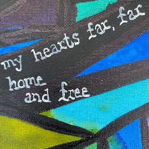 Beauty and the Beast Lyric Painting - My Heart&#39;s Far Away | Abstract Music Art | Broadway Musical Theatre Wall | Home and Free Princess Art