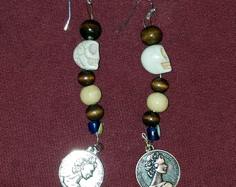 hooked pirate themed earrings