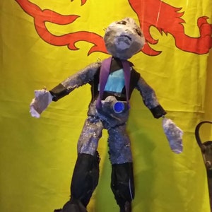 Hand made Paper maché tourist alien puppet