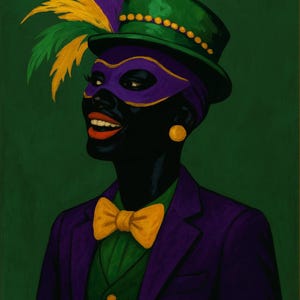 Mardi Gras African Wall Art - Bold Black Woman Portrait Print - Digital Download Afro Art - Large Colorful Home Decor - Modern Festival Art.