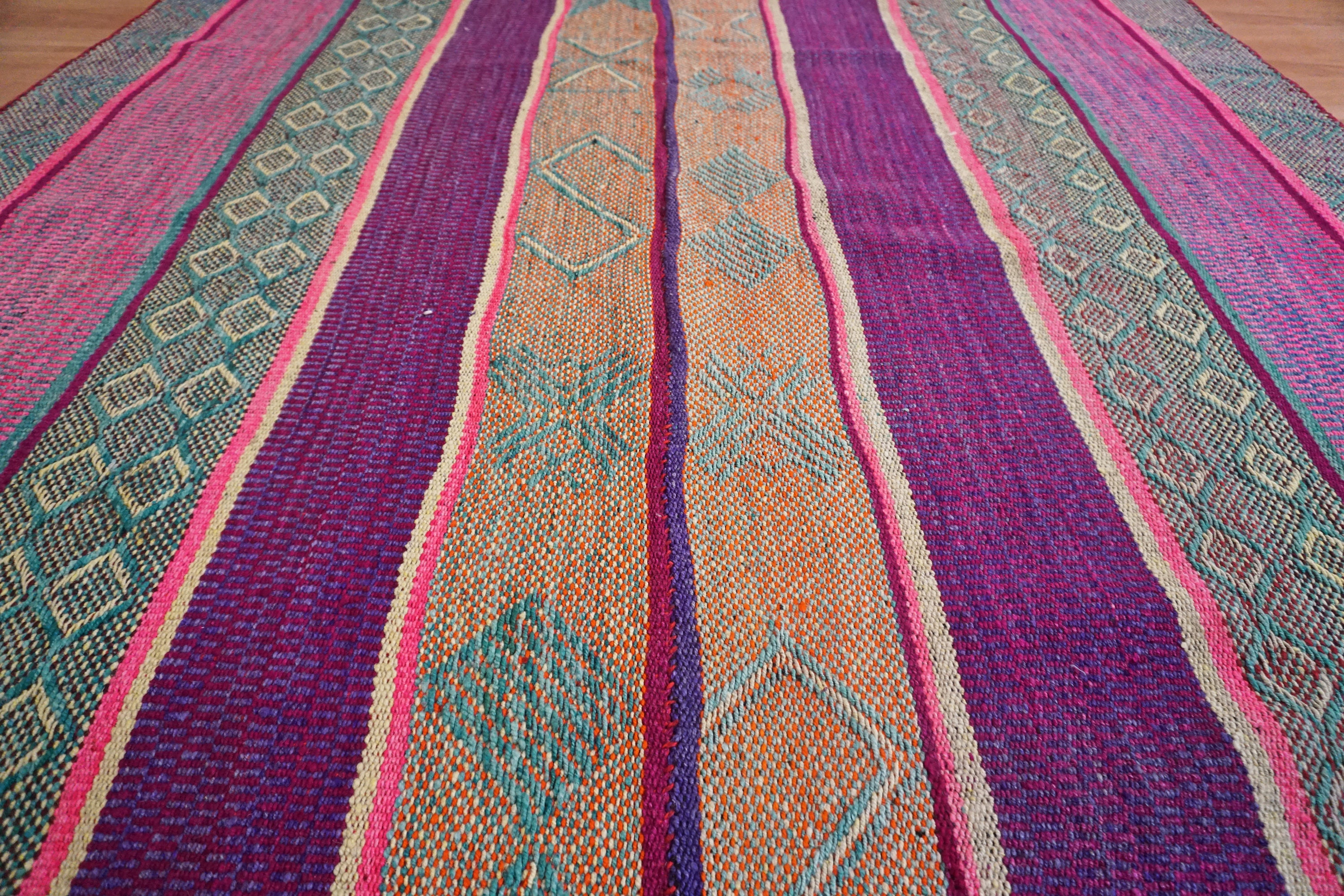 Peruvian colorful blanket / carpet / Rug / Frazada / Handmade Etsy