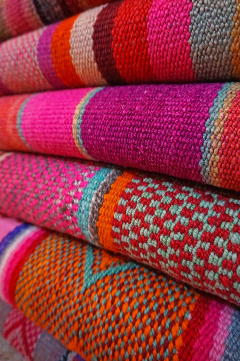 Peruvian colorful blankets / carpet / Rug / Frazada / Handmade Etsy