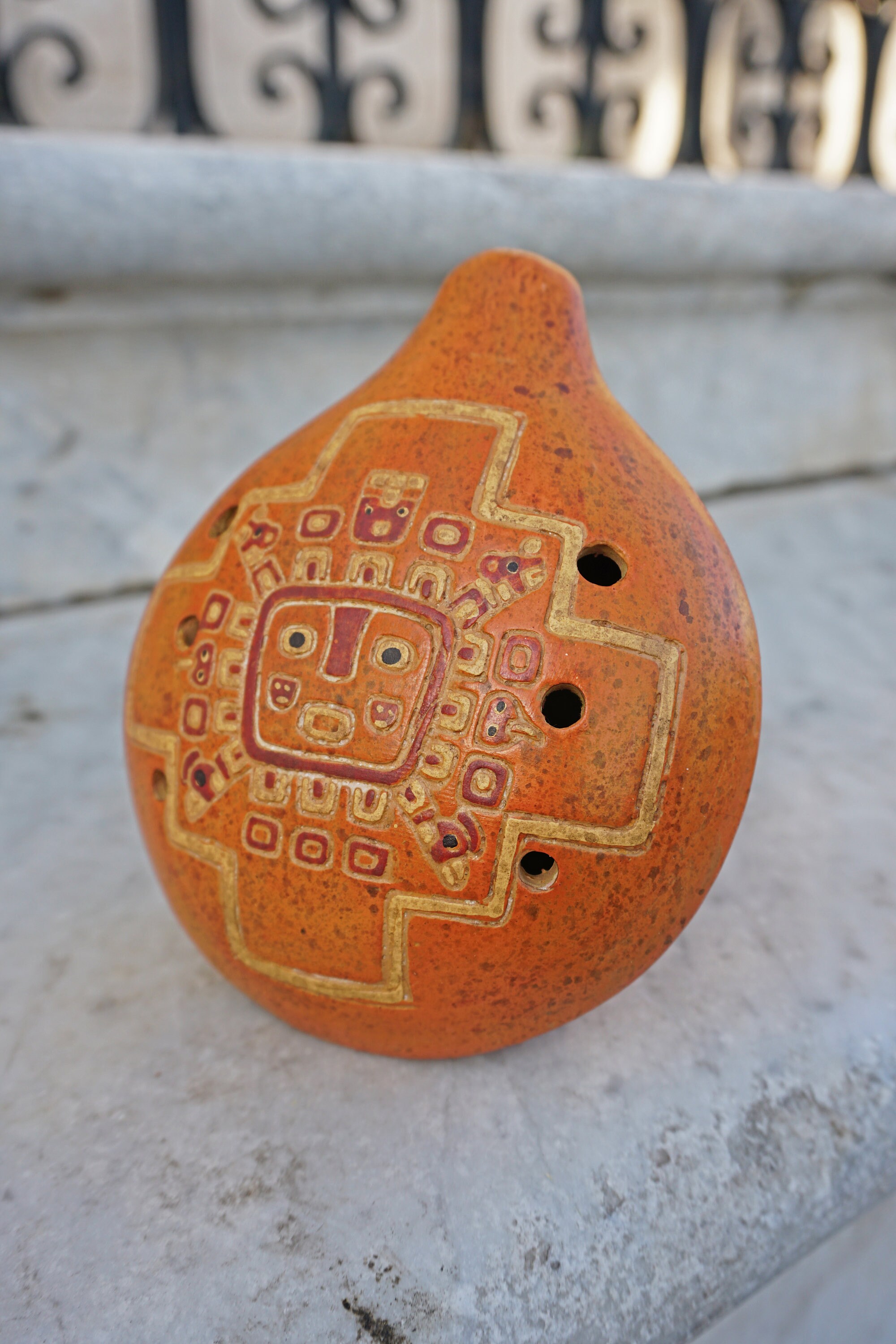 Peruvian chacana inti Ocarina / Ocarina Clay Whistle Flute sun Etsy