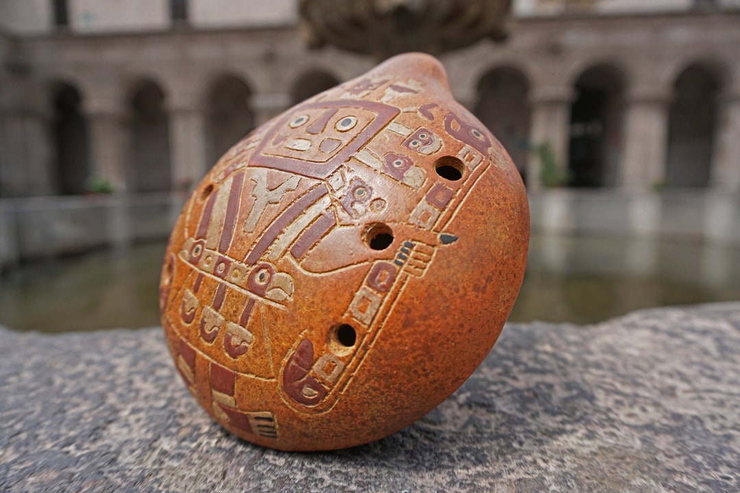 Peruvian Viracocha Ocarina / Ocarina Clay Whistle Flute Andean Etsy