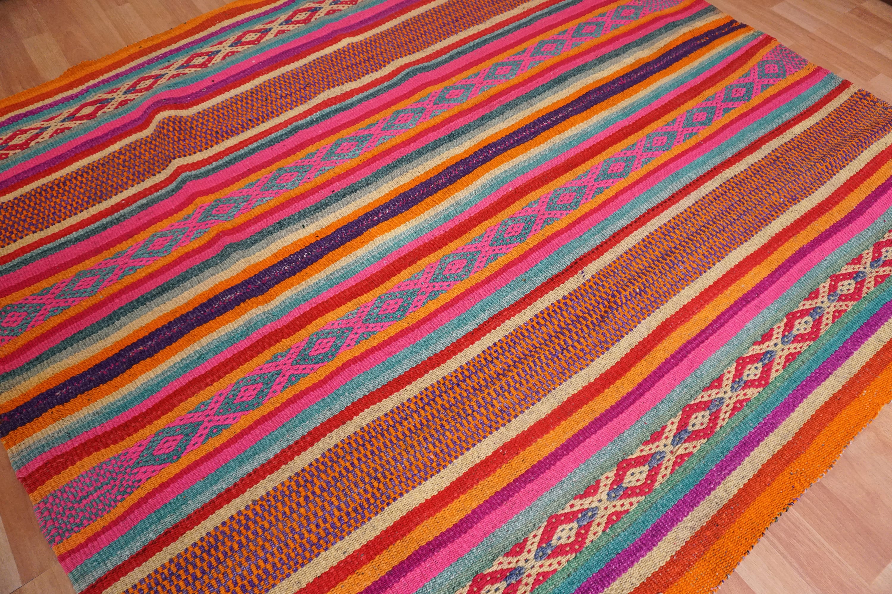 Peruvian colorful blanket / carpet / Rug / Frazada / Handmade Etsy