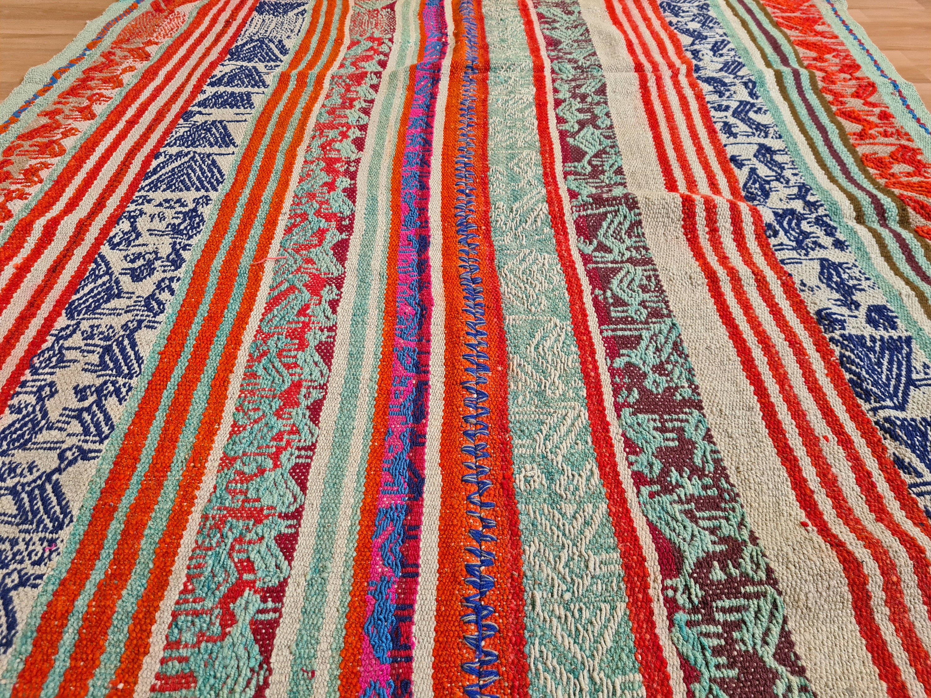 Peruvian colorful blanket / carpet / Rug / Frazada / Handmade Etsy