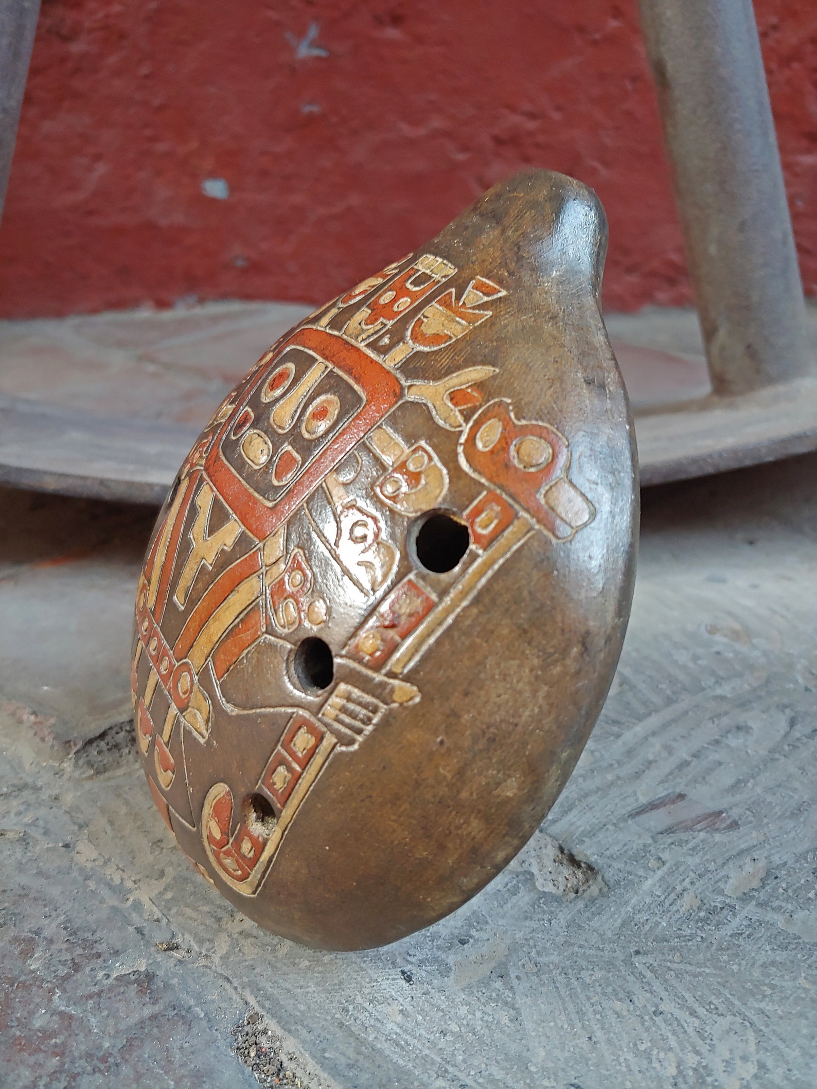 Peruvian Viracocha Ocarina / Ocarina Clay Whistle Flute andean Etsy