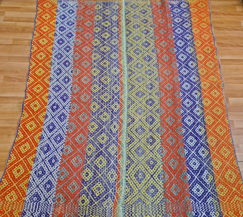 Peruvian Colorful Blanket / Carpet / Rug / Frazada / Handmade Etsy