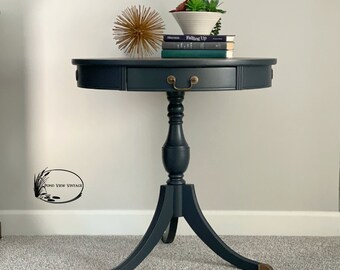 Navy Accent Table/Drum Table