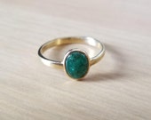 Antique Vintage Edwardian 14k raw Emerald stick pin conversion ring US size 7