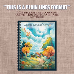 2024 "Declare the Good News" Convention Notebook-**PLAIN LINES**- JW Gifts***Printable Digital File***