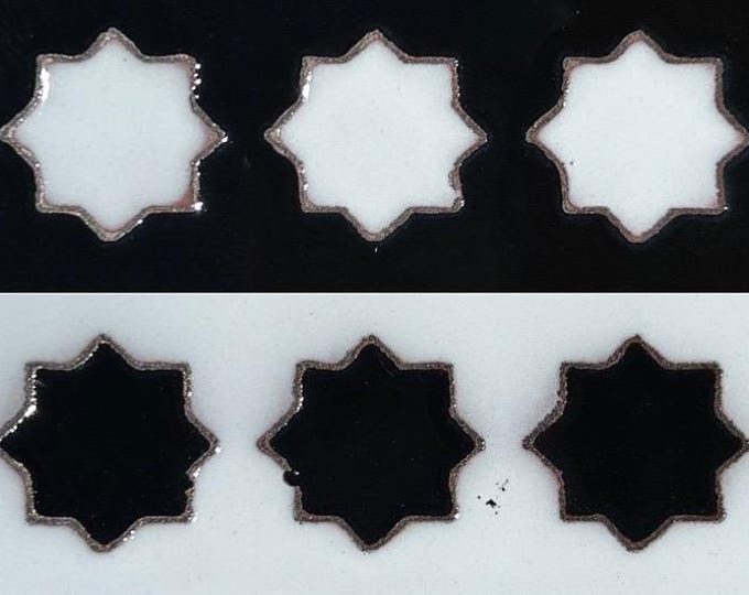 Gorgeous Art Deco Hand Painted 1x6 Border Tiles “star”