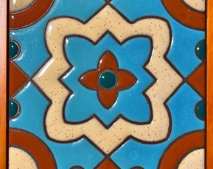 Hand Painted Decorative Tile Indoor or Outdoor installation 6x6 Pool Safe Wax Resist Raised Glaze Finish