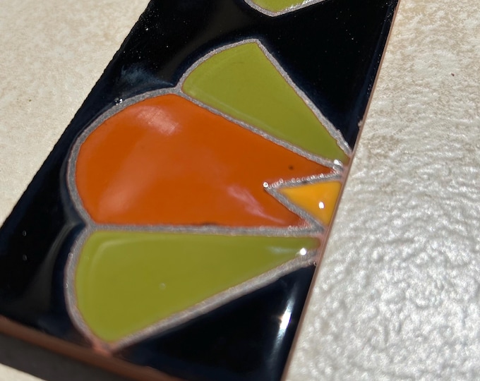 Gorgeous Art Deco Hand Painted 2x6 Border Tiles