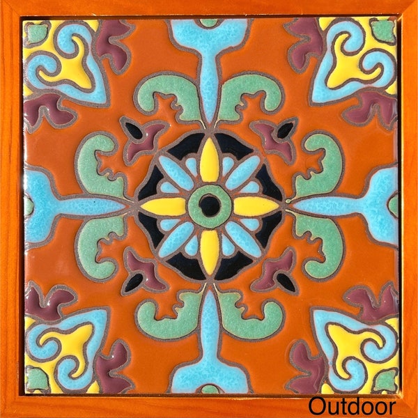 Beautiful Decorative Craftsmen Tiles ~ Hand-painted in true Cuerda Seca Tradition. 6x6 Pool Safe Wax Resist Raised Glaze Finish