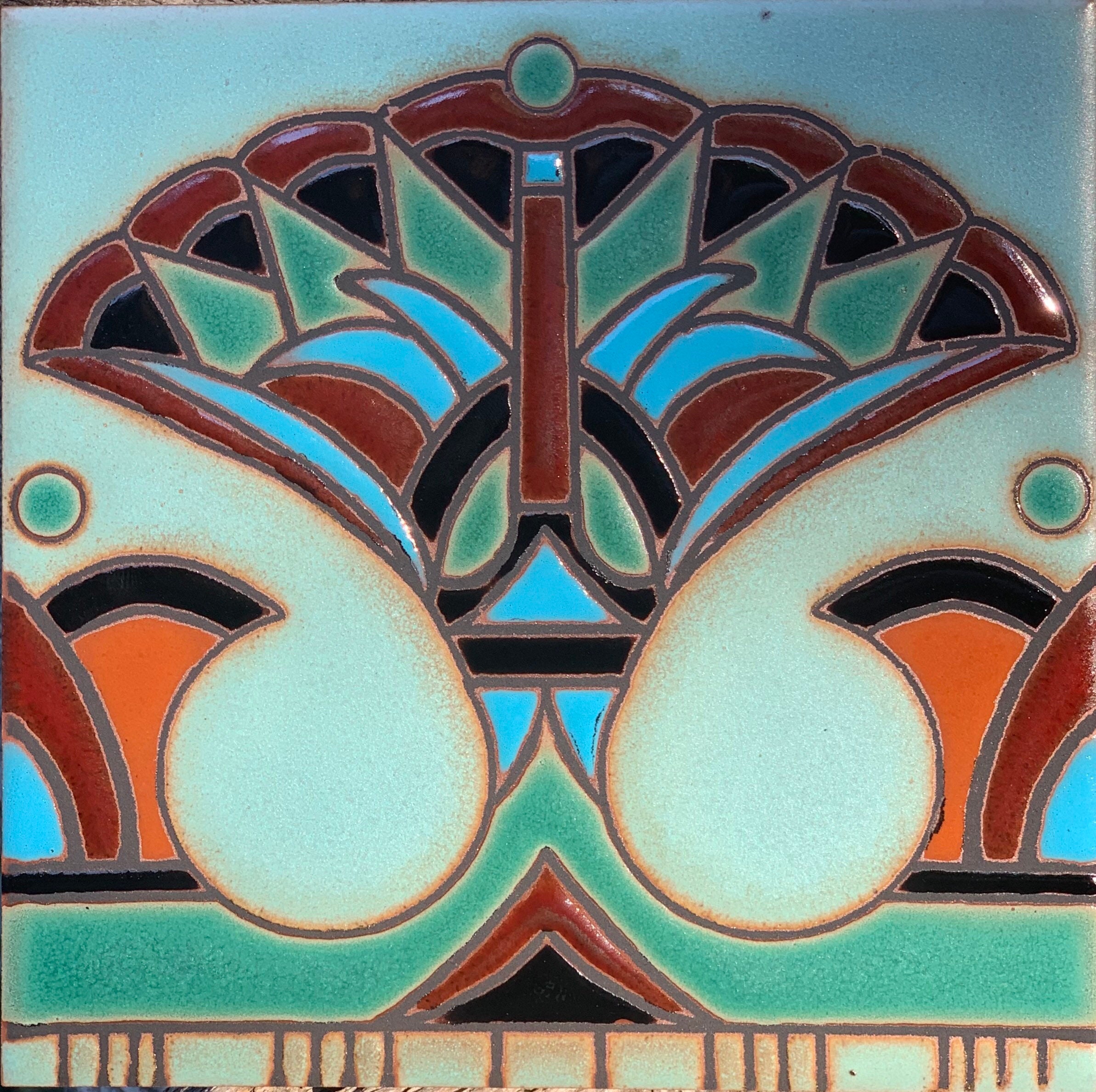 Art Nouveau Reproduction Decorative Ceramic tile 369 