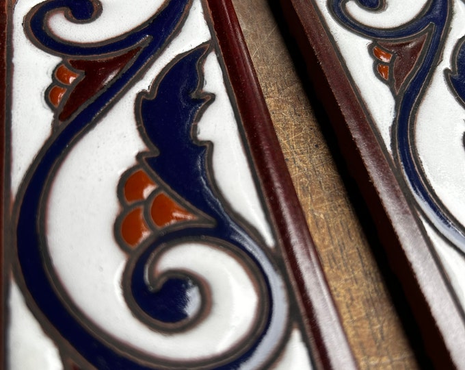 Gorgeous Art Deco 3x6 Border  Tiles Indoor or Outdoor installation. Pool safe. Ready to ship!