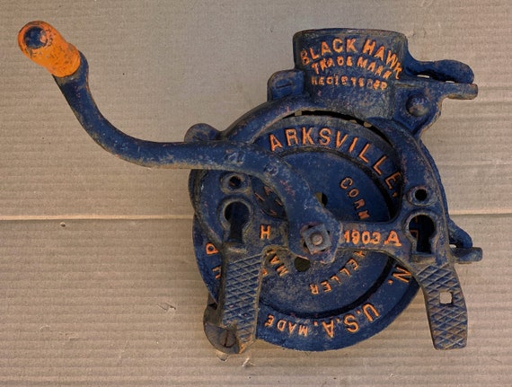 Antique Black Hawk Ahpatch Inc Hand Crank Corn Sheller [ 431 x 570 Pixel ]