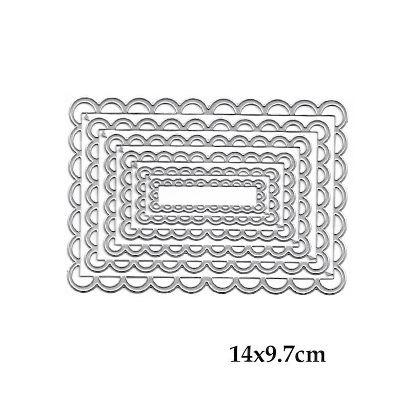 card making die cutting scrapbooking paper crafting stitched edge rectangle wave Die Set steel