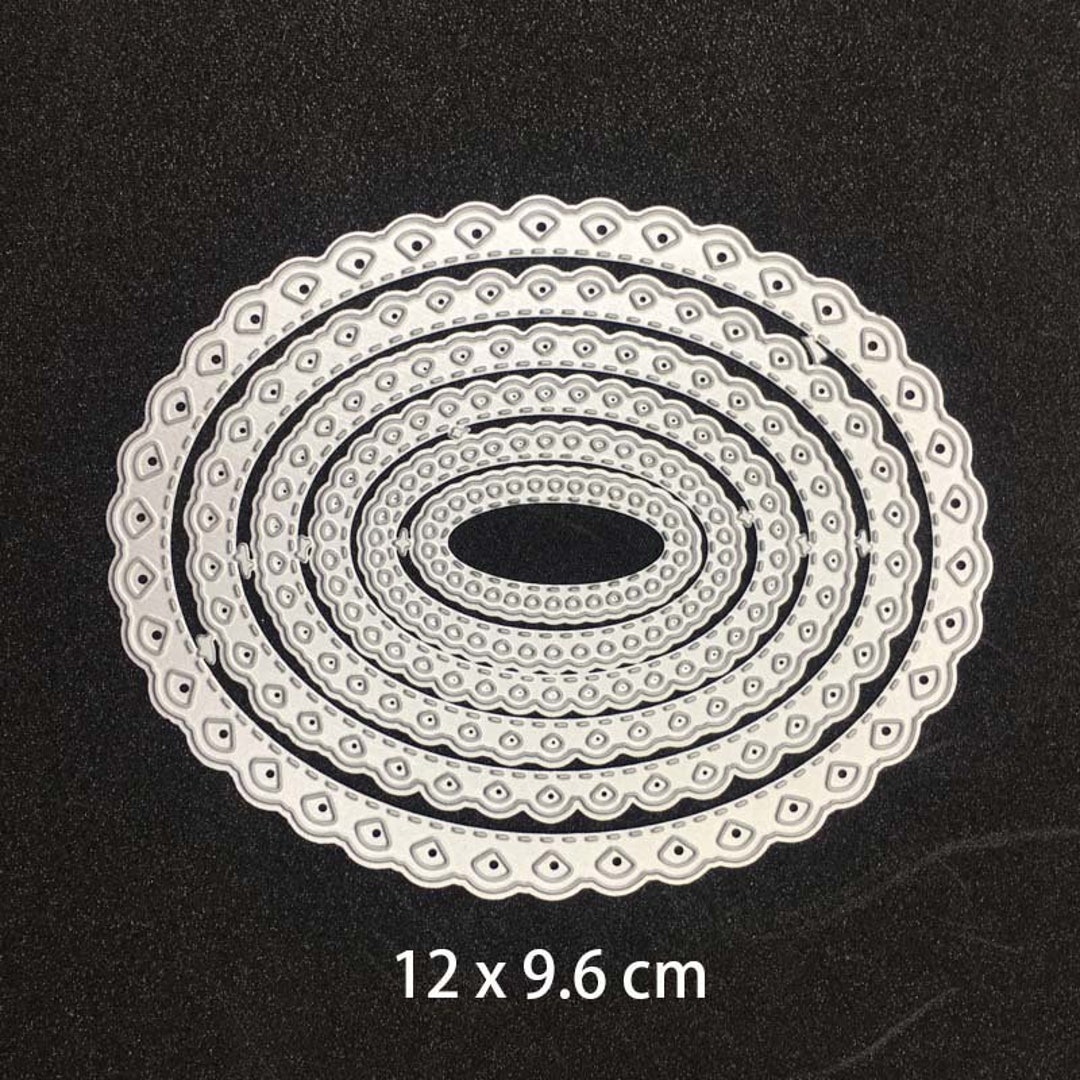 Oval Shape Heart Edge Metal Cutting Die,paper Craft Cutting Die