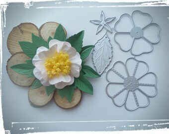 New flower Die Set, card making, paper crafting, scrapbooking, die cutting,  steel, stitched edge