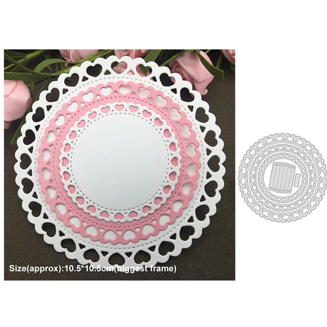 Many Lace Round Hearts Metal Cutting Die,paper Craft Cutting Die ...