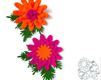 Flower Die Set, card making, paper crafting, scrapbooking, die cutting,  steel, stitched edge