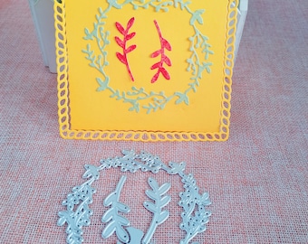 Leaf Wreath Metal Cutting Die,Paper Craft Cutting Die Set, Stencil,Scrapbooking Dies,DIY Card Making,Die Cut