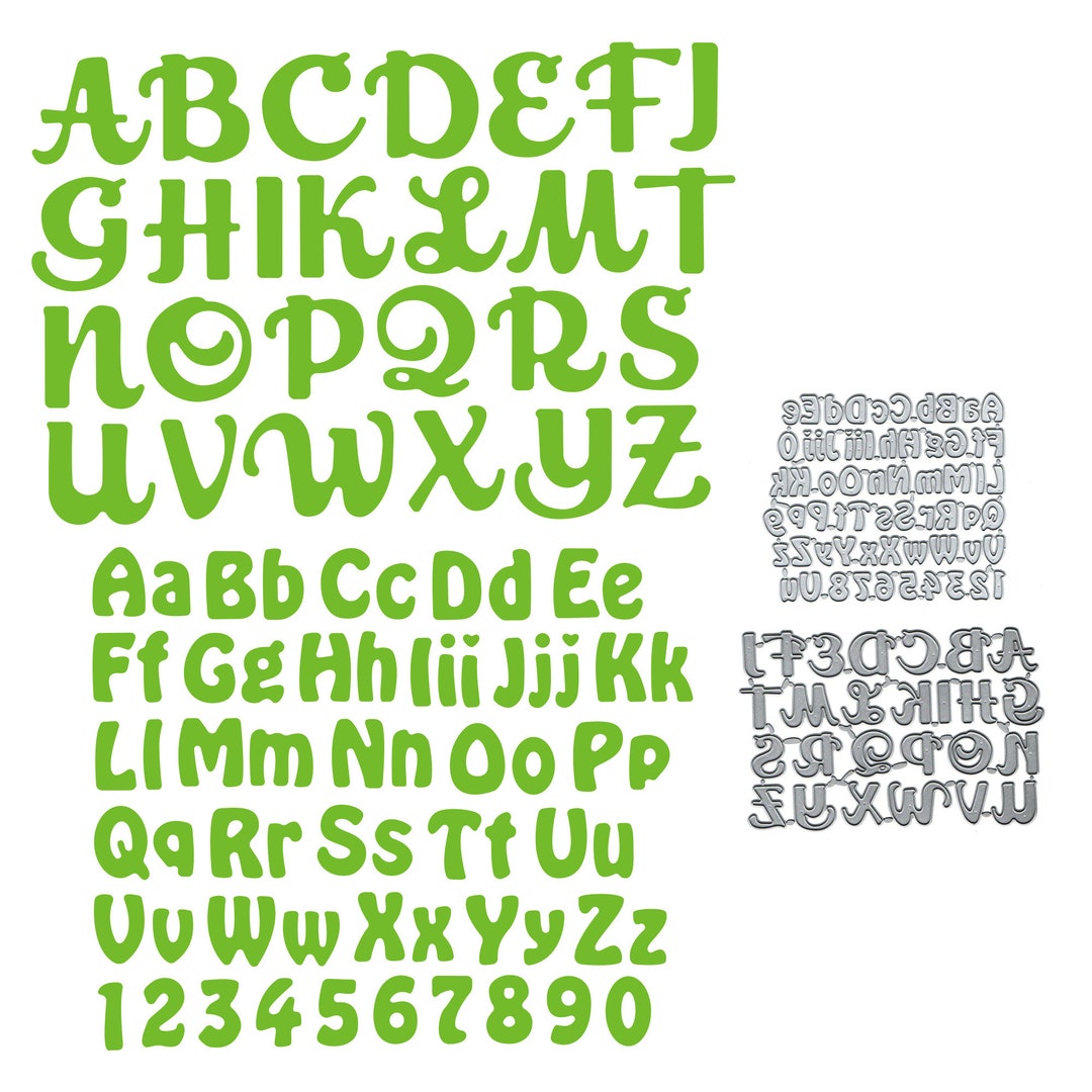 78 Letters 78 Pieces Alphabet Letters and 10 Pieces Numbers Cutting Dies Metal Die ...
