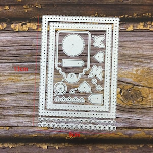 Botón del corazón de la mariposa marco de corte de metal die, la matriz de corte de borde de encaje, plantilla, troqueles de scrapbooking, fabricación de tarjetas DIY, corte de la muerte