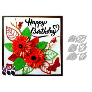 6 pcs Leave Flower Metal Cutting Die,Paper Craft Cutting Die, Stencil,Scrapbooking Dies,DIY Card Making,Die Cut