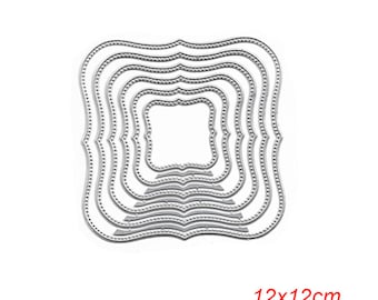 Square  Fancy Framelits Die Set, card making, paper crafting, scrapbooking, die cutting,  steel, stitched edge
