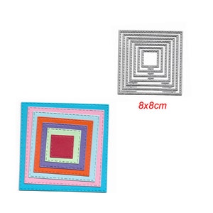 Quadratisches Rahmen Set Metall Schneideform, Papier Bastel stanzform, Schablone, Scrapbooking Dies, DIY Kartenherstellung, Die Cut