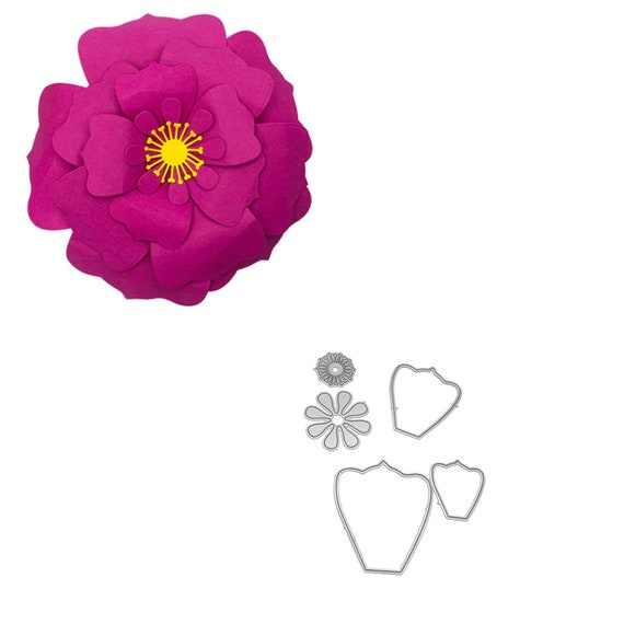 Rose Flower Petals Die Cutspaper Craft Cutting Die Etsy