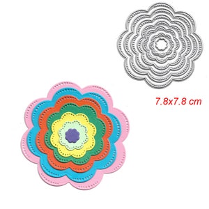 7Pcs Petals Flower Metal Cutting Die, Paper Craft Cutting Die, Stencil, Scrapbooking Dies, DIY Card Making, Die Cut