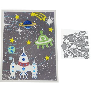 Spacecraft Planet Metal Cutting Stampes tagli per la produzione di carte Stencil di Scrapbooking