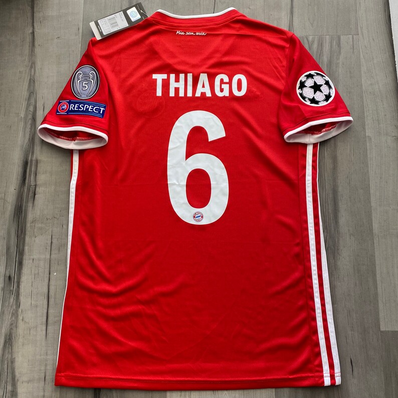 Thiago Bayern Munich Final Lisbon 202021 Red Home Jersey Champions League UCL FINAL PATCH Medium