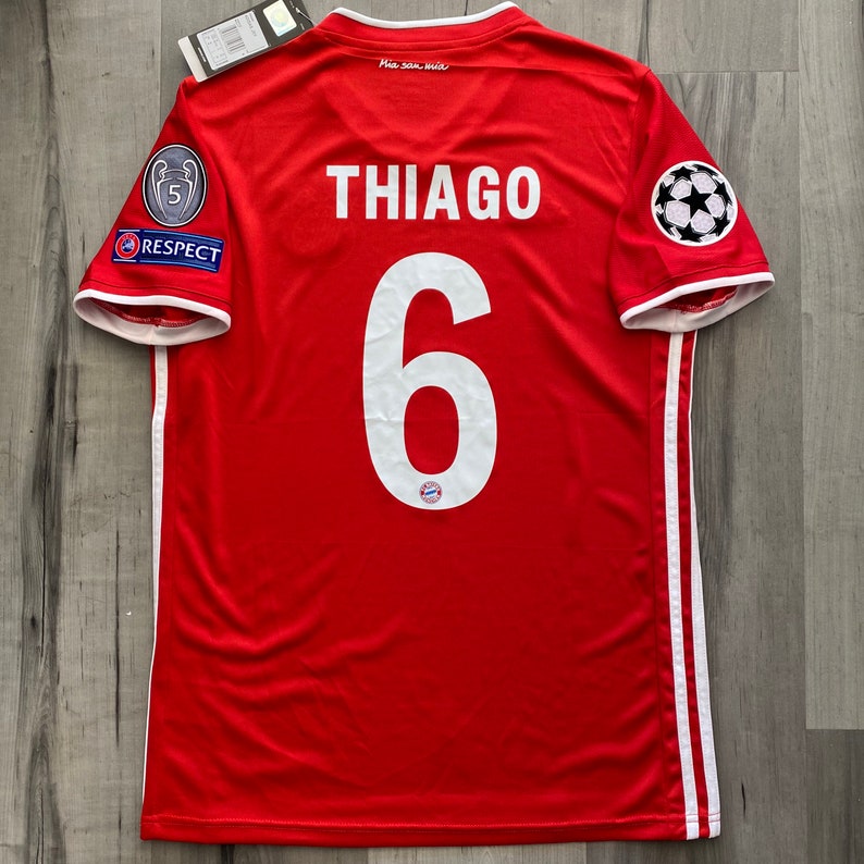 Thiago Bayern Munich Final Lisbon 202021 Red Home Jersey Champions League UCL FINAL PATCH Medium