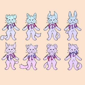 anthro furry feline canine bunny - base / lineart