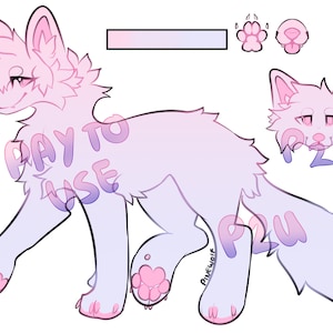 feral wolf canine furry - base / lineart