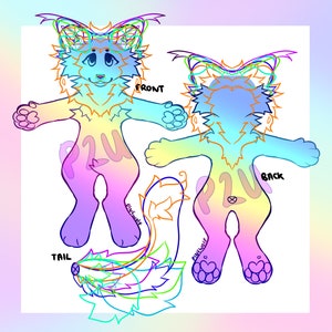 chibi furry anthro base (6 options) - base / lineart