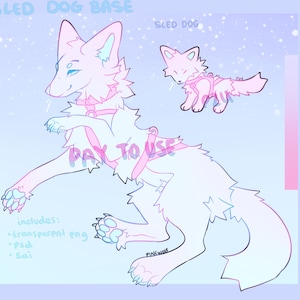 feral sled dog canine furry - base / lineart