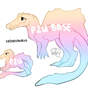 spinosaurus dinosaur - base / lineart