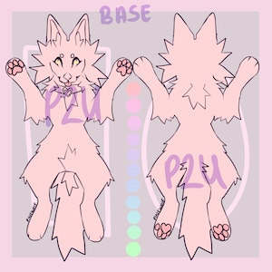 feral wolf canine furry - base / lineart