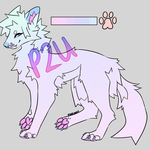 feral wolf canine furry - base / lineart